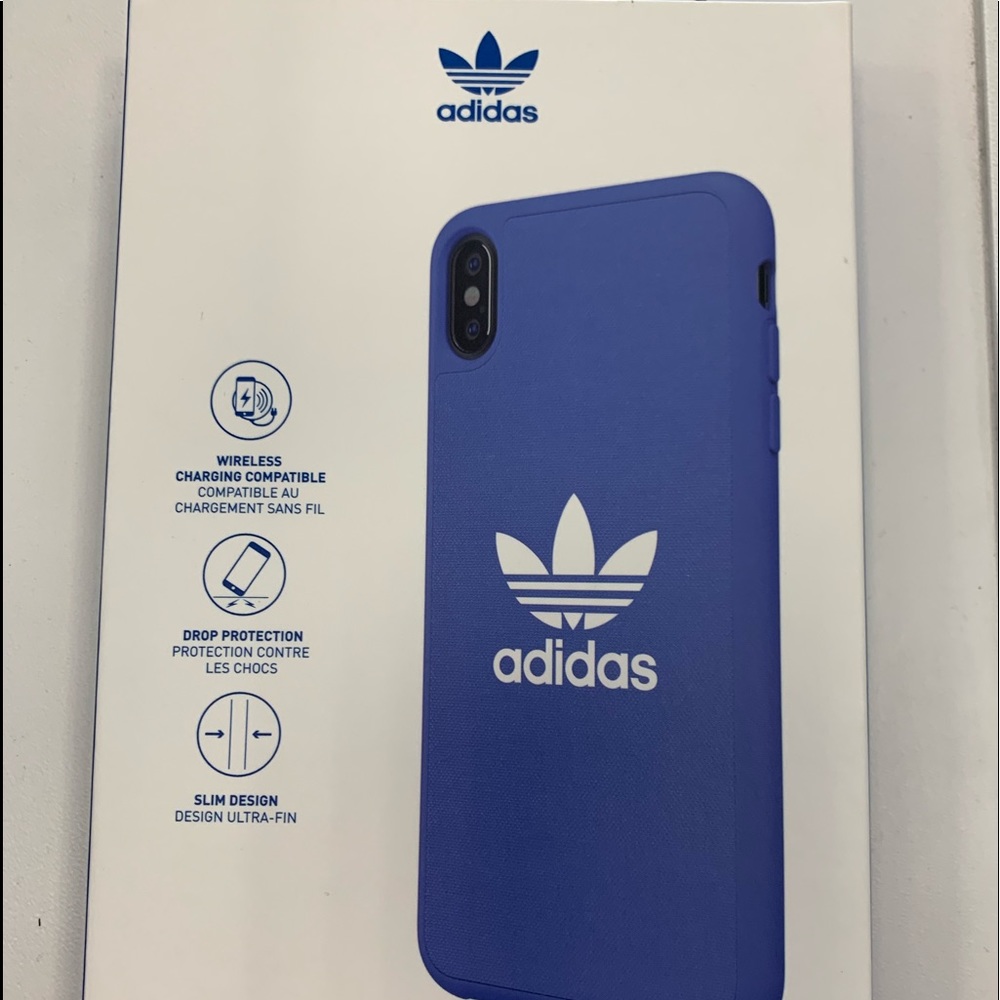 Adidas iPhone XS Max trefoil snap case in blue.